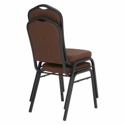 National Public Seating NPS 9300 Series Deluxe Fabric Upholstered Stack Chair, Natural Chocolate/Black Sandtex, 2 Pack (9361-BT/2) -Stackable Folding Chairs Sales unnamed file 364