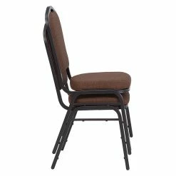 National Public Seating NPS 9300 Series Deluxe Fabric Upholstered Stack Chair, Natural Chocolate/Black Sandtex, 2 Pack (9361-BT/2) -Stackable Folding Chairs Sales unnamed file 367