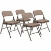 National Public Seating NPS 2200 Series Fabric Padded Premium Folding Chairs, Russet Walnut, 4 Pack (2207/4)
