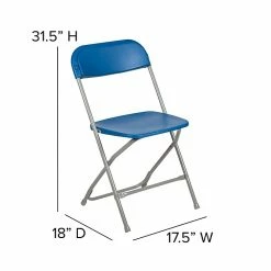 Flash Furniture HERCULES Series Plastic Banquet/Reception Chair, Blue, 2/Pack (2LEL3BLUE) -Stackable Folding Chairs Sales unnamed file 395