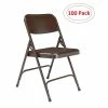 National Public Seating NPS 200 Series Premium All-Steel Folding Chairs, Brown/Brown, 100 Pack (203/100)