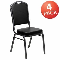 Flash Furniture HERCULES 4/Pack Banquet Chairs W/Vinyl Seat Silver Vein Frame (4FDC01SVBKVY) -Stackable Folding Chairs Sales unnamed file 410