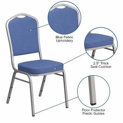 Flash Furniture Crown Back Stacking Banquet Chair With Blue Fabric And Thick Seat, Silver Frame, 4/PK (4-FD-C01-S-7-GG) -Stackable Folding Chairs Sales unnamed file 422