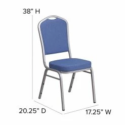Flash Furniture Crown Back Stacking Banquet Chair With Blue Fabric And Thick Seat, Silver Frame, 4/PK (4-FD-C01-S-7-GG) -Stackable Folding Chairs Sales unnamed file 423