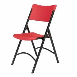 National Public Seating NPS 600 Series Plastic Blow Molded Folding Chair, Red/Black, 4 Pack (640/4) -Stackable Folding Chairs Sales unnamed file 435