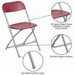 Flash Furniture HERCULES Series Plastic Banquet/Reception Chair, Red, 2/Pack (2LEL3RED) -Stackable Folding Chairs Sales unnamed file 447