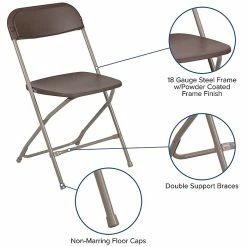 Flash Furniture HERCULES™ Plastic Armless Folding Chair, Premium Brown, 4/Pack -Stackable Folding Chairs Sales unnamed file 456