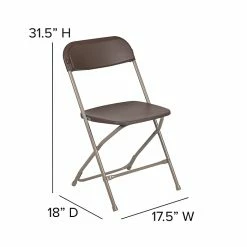 Flash Furniture HERCULES™ Plastic Armless Folding Chair, Premium Brown, 4/Pack -Stackable Folding Chairs Sales unnamed file 457