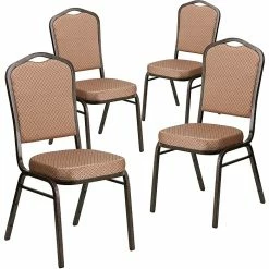 Flash Furniture HERCULES 4/Pack Banquet Chairs W/Gold Vein Frame (4FDC01GVGO)