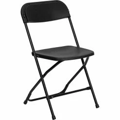 Flash Furniture HERCULES™ Plastic Armless Folding Chair, Black, 20/Pack