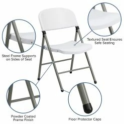 Flash Furniture HERCULES Series Plastic Folding Chair, White, 2/Pack (2DADYCD70WH) -Stackable Folding Chairs Sales unnamed file 50