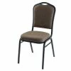 National Public Seating NPS 9300 Series Deluxe Fabric Upholstered Stack Chair, Natural Taupe/Black Sandtex, 4 Pack (9378-BT/4)