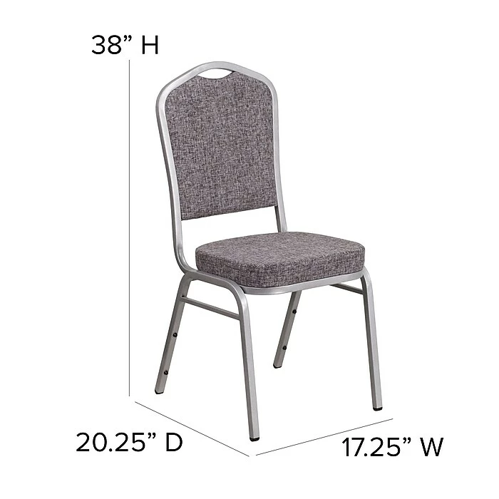 Flash Furniture HERCULES Series Crown Back Stacking Banquet Chair With Blue Fabric And 2.5'' Thick Seat, Silver Frame 7 Flash Furniture HERCULES Series Crown Back Stacking Banquet Chair With Blue Fabric And 2.5'' Thick Seat, Silver Frame - Image 5