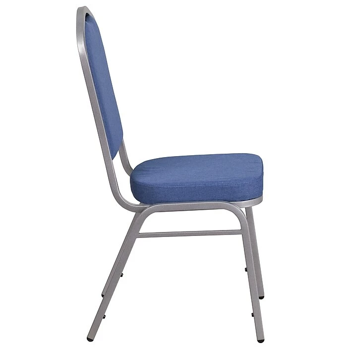 Flash Furniture HERCULES Series Crown Back Stacking Banquet Chair With Blue Fabric And 2.5'' Thick Seat, Silver Frame 10 Flash Furniture HERCULES Series Crown Back Stacking Banquet Chair With Blue Fabric And 2.5'' Thick Seat, Silver Frame - Image 8
