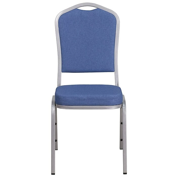 Flash Furniture HERCULES Series Crown Back Stacking Banquet Chair With Blue Fabric And 2.5'' Thick Seat, Silver Frame 11 Flash Furniture HERCULES Series Crown Back Stacking Banquet Chair With Blue Fabric And 2.5'' Thick Seat, Silver Frame - Image 9
