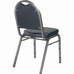 National Public Seating NPS 9200 Series Dome-Back Vinyl Padded Stack Chair, Midnight Blue/Silvervein (9204-SV) -Stackable Folding Chairs Sales unnamed file 598
