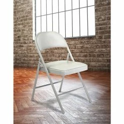 National Public Seating NPS Commercialine 950 Series Vinyl Upholstered Commercialine Folding Chairs, Gray/Gray, 4 Pack (952/4) -Stackable Folding Chairs Sales unnamed file 60