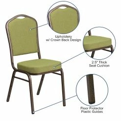 Flash Furniture HERCULES Series Crown Back Stacking Banquet Chair With Citron Fabric And 2.5'' Thick Seat, Gold Vein Frame -Stackable Folding Chairs Sales unnamed file 604