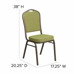 Flash Furniture HERCULES Series Crown Back Stacking Banquet Chair With Citron Fabric And 2.5'' Thick Seat, Gold Vein Frame -Stackable Folding Chairs Sales unnamed file 605