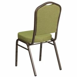 Flash Furniture HERCULES Series Crown Back Stacking Banquet Chair With Citron Fabric And 2.5'' Thick Seat, Gold Vein Frame -Stackable Folding Chairs Sales unnamed file 606