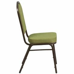 Flash Furniture HERCULES Series Crown Back Stacking Banquet Chair With Citron Fabric And 2.5'' Thick Seat, Gold Vein Frame -Stackable Folding Chairs Sales unnamed file 608
