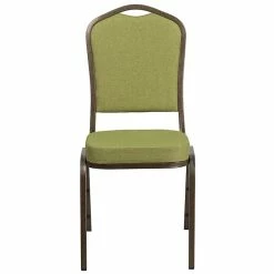 Flash Furniture HERCULES Series Crown Back Stacking Banquet Chair With Citron Fabric And 2.5'' Thick Seat, Gold Vein Frame -Stackable Folding Chairs Sales unnamed file 609
