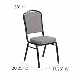 Flash Furniture HERCULES Series Crown Back Stacking Banquet Chair With Gray Fabric And 2.5'' Thick Seat, Black Frame -Stackable Folding Chairs Sales unnamed file 623