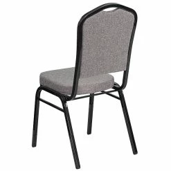 Flash Furniture HERCULES Series Crown Back Stacking Banquet Chair With Gray Fabric And 2.5'' Thick Seat, Black Frame -Stackable Folding Chairs Sales unnamed file 624