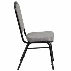 Flash Furniture HERCULES Series Crown Back Stacking Banquet Chair With Gray Fabric And 2.5'' Thick Seat, Black Frame -Stackable Folding Chairs Sales unnamed file 626
