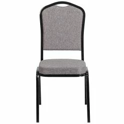 Flash Furniture HERCULES Series Crown Back Stacking Banquet Chair With Gray Fabric And 2.5'' Thick Seat, Black Frame -Stackable Folding Chairs Sales unnamed file 627
