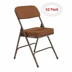 National Public Seating NPS 3200 Series 2" Fabric Padded Folding Chairs, Antique Gold/Brown, 52 Pack (3219/52)