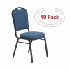National Public Seating NPS 9300 Series Deluxe Fabric Upholstered Stack Chair, Natural Blue/Black Sandtex, 40 Pack (9374-BT/40)