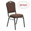 National Public Seating NPS 9300 Series Deluxe Fabric Upholstered Stack Chair, Natural Chocolate/Black Sandtex, 20 Pack (9361-BT/20)