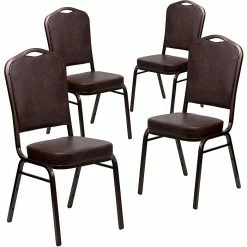 Flash Furniture HERCULES 4/Pack Banquet Chairs W/Copper Vein Frame (4FDC01CPRBRNVY)