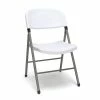 Essentials By OFM 4-Pack Plastic Folding Chair, White (ESS-5000-WHT)