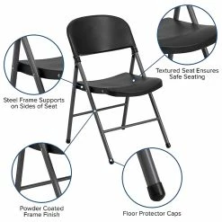 Flash Furniture HERCULES Series Plastic Folding Chair, Black/Charcoal, 2/Pack (2DADYCD50) -Stackable Folding Chairs Sales unnamed file 708
