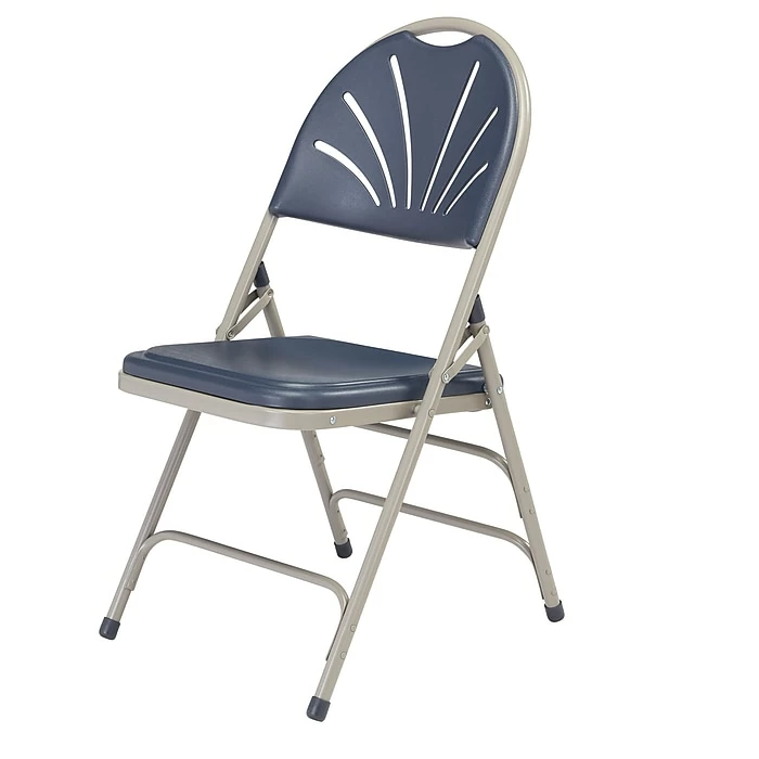 National Public Seating NPS 1100 Series Deluxe Fan Back With Triple Brace Double Hinge Folding Chair, Dark Blue, 4 (1115/4) 5 National Public Seating NPS 1100 Series Deluxe Fan Back With Triple Brace Double Hinge Folding Chair, Dark Blue, 4 (1115/4) - Image 3