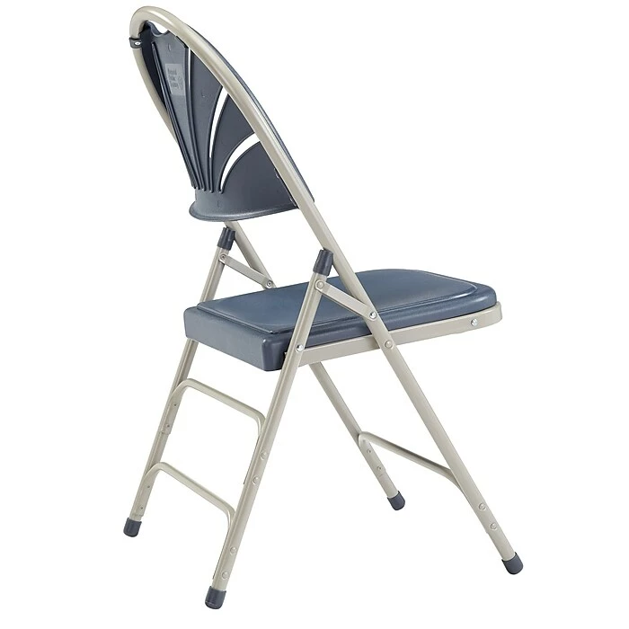 National Public Seating NPS 1100 Series Deluxe Fan Back With Triple Brace Double Hinge Folding Chair, Dark Blue, 4 (1115/4) 6 National Public Seating NPS 1100 Series Deluxe Fan Back With Triple Brace Double Hinge Folding Chair, Dark Blue, 4 (1115/4) - Image 4