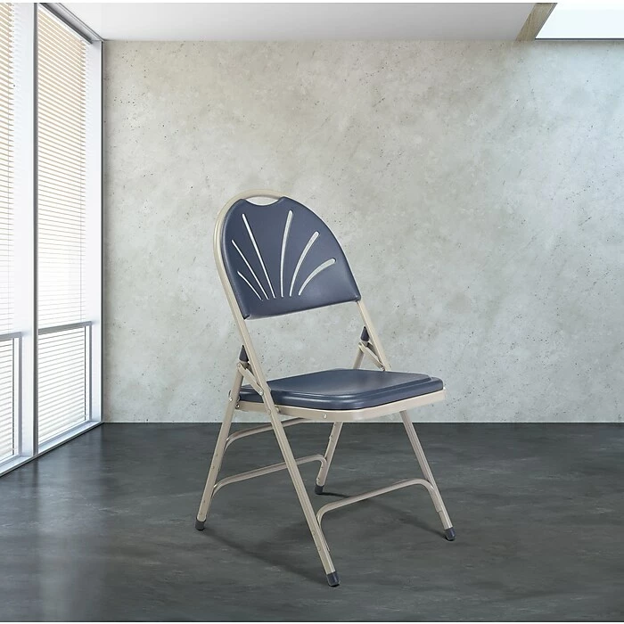 National Public Seating NPS 1100 Series Deluxe Fan Back With Triple Brace Double Hinge Folding Chair, Dark Blue, 4 (1115/4) 10 National Public Seating NPS 1100 Series Deluxe Fan Back With Triple Brace Double Hinge Folding Chair, Dark Blue, 4 (1115/4) - Image 8