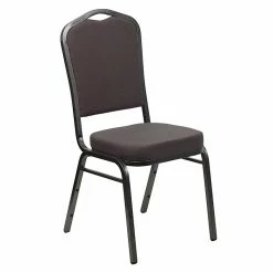 Flash Furniture HERCULES Banquet Chairs W/Gray Fabric Seat & Silver Vein Frame, 40/Pack