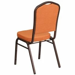 Flash Furniture HERCULES Series Crown Back Stacking Banquet Chair With Orange Fabric And 2.5'' Thick Seat, Copper Vein Frame -Stackable Folding Chairs Sales unnamed file 734