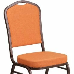 Flash Furniture HERCULES Series Crown Back Stacking Banquet Chair With Orange Fabric And 2.5'' Thick Seat, Copper Vein Frame -Stackable Folding Chairs Sales unnamed file 739