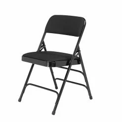 National Public Seating NPS 2300 Series Fabric Padded Triple Brace Double Hinge Premium Folding Chairs, Midnight Black/Black, 4 Pack (2310/4) -Stackable Folding Chairs Sales unnamed file 80