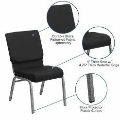 Flash Furniture HERCULES™ Fabric Patterned Stacking Church Chair With 4 1/4"T Seat, Black (FCH185SVJP02) -Stackable Folding Chairs Sales unnamed file 803
