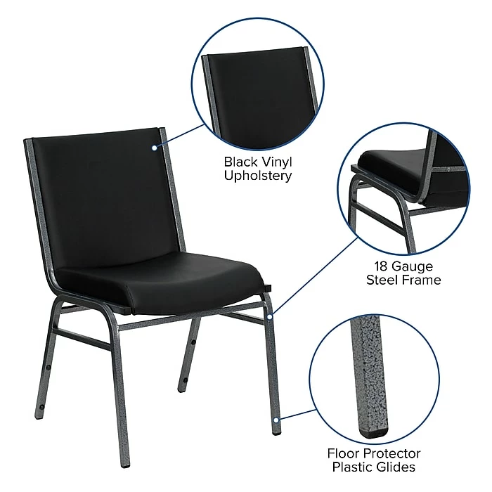 Flash Furniture HERCULES Vinyl Office Chair, Black (XU-60153-BK-VYL-GG) 9 Flash Furniture HERCULES Vinyl Office Chair, Black (XU-60153-BK-VYL-GG) - Image 7