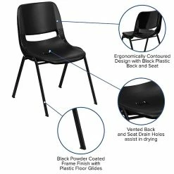 Flash Furniture HERCULES Plastic Shell Stack Chair, Black (RUT-EO1-BK-GG) -Stackable Folding Chairs Sales unnamed file 844