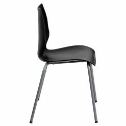 Flash Furniture Hercules Series Polypropylene Stackable Chair With Silver Frame, Black (RUT288BK) -Stackable Folding Chairs Sales unnamed file 857