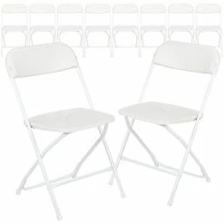Flash Furniture HERCULES Plastic Office Chair, White, 10/Pack (LE-L-3-WHITE-GG)