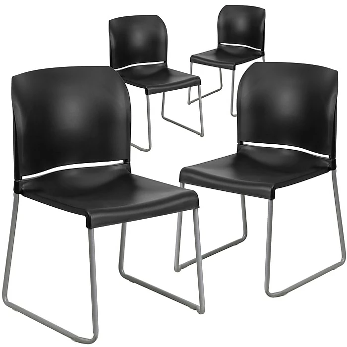Flash Furniture HERCULES Polypropylene Office Chair, Black, 4/Pack (RUT-238A-BK-GG) 3 Flash Furniture HERCULES Polypropylene Office Chair, Black, 4/Pack (RUT-238A-BK-GG)