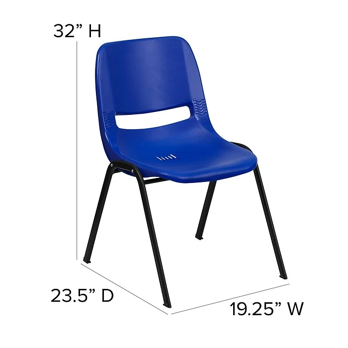 Flash Furniture HERCULES Plastic Shell Stack Chair, Blue (RUTEO1BLGG) 8 Flash Furniture HERCULES Plastic Shell Stack Chair, Blue (RUTEO1BLGG) - Image 6